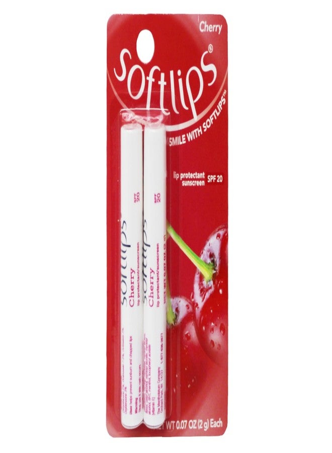 SoftLips Lip Protectant Sunscreen SPF 20, Cherry, Gluten-Free Twin Pack 0.07 oz Each (Pack of 2) - Image 2